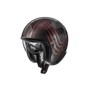 Vintage Platinum Edition Carbonhelm - Schwarz, Glänzend, Rot - Erwachsene - S - 01042983