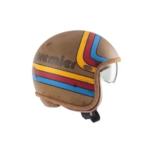 Vintage Platinum Edition Helm - Blau, Braun, Matt, Rot, Gelb - Erwachsen - XS - 01042997