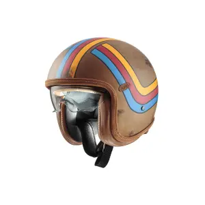 Vintage Platinum Edition Helm - Blauw, Bruin, Mat, Rood, Geel - Volwassene - S - 01042998