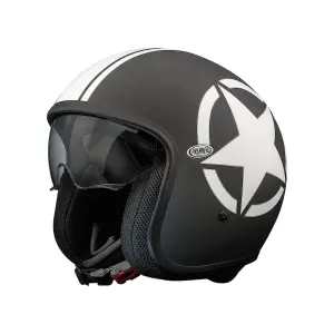 Vintage Star Helm - Mat, Wit, Mat Zwart - Volwassene - 3XL - 01043485