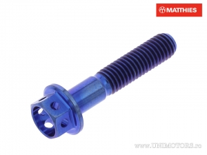Vis à tête hexagonale Pro Bolt M5 x 0.80 x 25 mm titane Racing bleu - JM