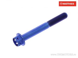 Vis à tête hexagonale Pro Bolt M5 x 0.80 x 40 mm titane Racing bleu - JM