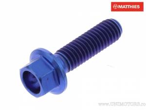 Vis à tête hexagonale Pro Bolt M6 x 1.00 x 22 mm titane bleu - JM
