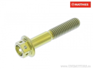 Vis à tête hexagonale Pro Bolt M6 x 1.00 x 32 mm titane Racing or - JM