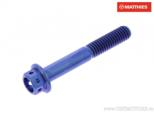 Vis à tête hexagonale Pro Bolt M6 x 1.00 x 35 mm en titane de course bleu - JM