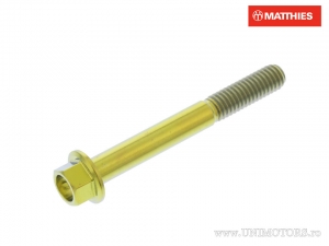 Vis à tête hexagonale Pro Bolt M6 x 1.00 x 50 mm titane doré - JM