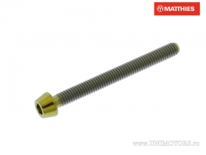Vis de bouchon conique rond Pro Bolt M4 x 0.70 x 40 mm titane doré - JM