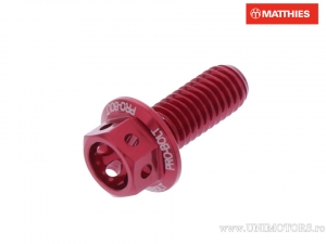 Vis de bouchon hexagonal Pro Bolt M6 x 1.00 x 15 mm aluminium Racing rouge - JM