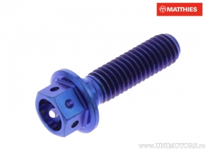 Vis de bouchon hexagonal Pro Bolt M6 x 1.00 x 22 mm titane course bleu - JM
