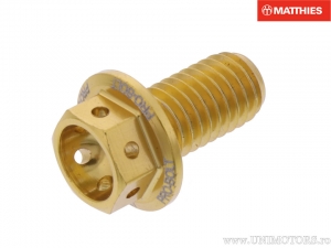 Vis de bouchon hexagonal Pro Bolt M8 x 1.25 x 15 mm Aluminium Racing or - JM