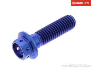 Vis de bouchon hexagonal Pro Bolt M8 x 1.25 x 28 mm titane Racing bleu - JM