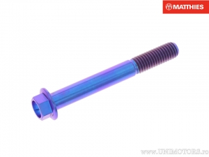 Vis de bouchon hexagonal Pro Bolt M8 x 1.25 x 65 mm titane bleu - JM