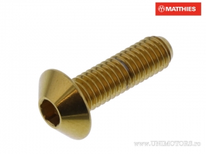 Vis de capuchon boulon Pro Bolt M6 x 1.00 x 20 mm Acier inoxydable A4 Or - JM
