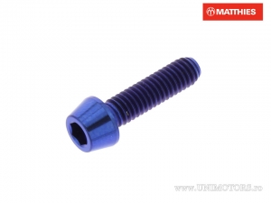 Vis de capuchon conique rond Pro Bolt M4 x 0.70 x 15 mm titane bleu - JM