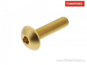 Vis de capuchon Pro Bolt M5 x 0.80 x 20 mm en aluminium doré - JM