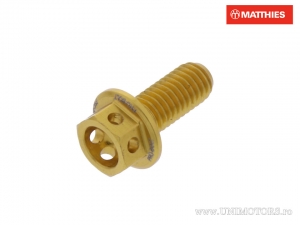 Vite a testa esagonale Pro Bolt M5 x 0.80 x 12 mm in alluminio Racing oro - JM