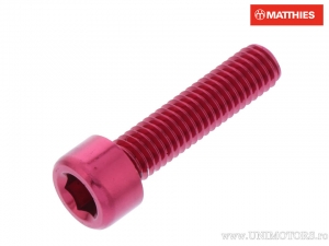 Vite a testa tonda Pro Bolt M6 x 1.00 x 25 mm alluminio rosso - JM