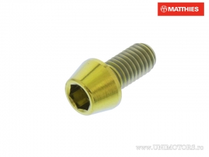 Vite tappo conico rotondo Pro Bolt M5 x 0.80 x 10 mm Titanio oro - JM