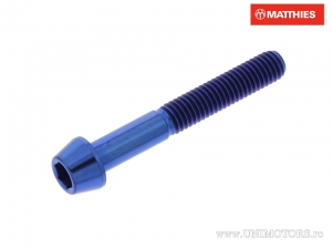 Vite tappo conico rotondo Pro Bolt M5 x 0.80 x 35 mm titanio blu - JM