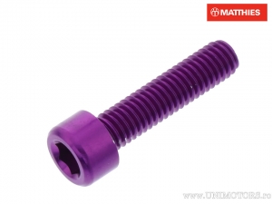 Vite tappo rotondo Pro Bolt M6 x 1.00 x 25 mm alluminio viola - JM