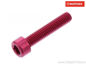 Vite tappo rotondo Pro Bolt M6 x 1.00 x 30 mm alluminio rosso - JM