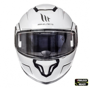Vollvisier-Modularhelm für MT Atom SV Motorräder, glänzend weiß, Pinlock vorbereitet - Glänzend weiß, S (55/56cm)