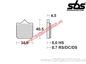 Voorremblokken - SBS 870DS (dubbel gesinterd) - (SBS)