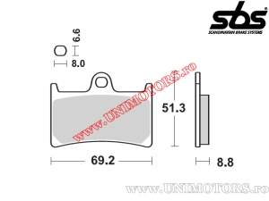 Vordere Bremsbeläge - SBS 198CT (Kohlefaser-Technologie) - (SBS)
