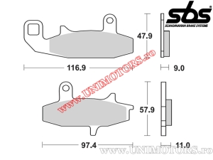 Vordere Bremsbeläge - SBS 626HS (Metall / gesintert) - (SBS)