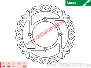 Vorderer Bremsscheibe MST308EC starr - Lucas TRW