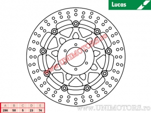 Vorderer Bremsscheibe MSW243 schwebend - Lucas TRW