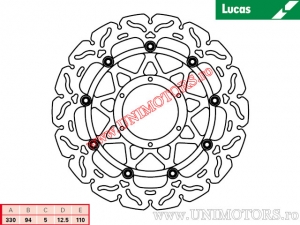 Vorderer Rennbremsenscheibe MSW245RAC schwimmend - Lucas TRW