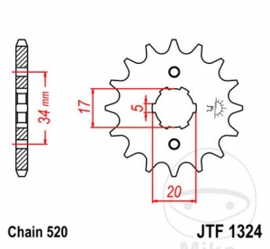 Vorderes Ritzel JTF1324.12 (Teilung 520) - JM