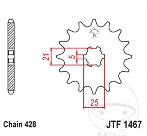 Vorderes Ritzel JTF1467.13 (428er Teilung) - JM