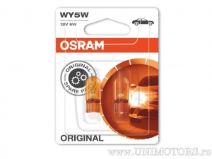 W5W socketless headlight bulb orange W2.1X9.5D 12V 5W blister set 2 pieces - Osram