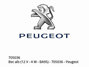 Weiße Glühbirne (12 V - 4 W - BA9S) - 705036 - Peugeot