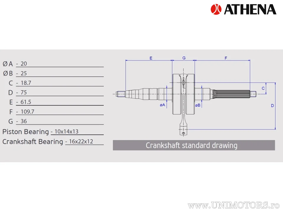 Wiel korbowy Athena STD, Suzuki Katana AC 10mm - Athena