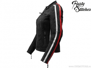 Women's Motorcycle Jacket Rusty Stitches Uma Nubuck Black