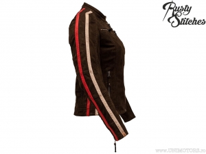 Women's Motorcycle Jacket Rusty Stitches Uma Nubuck Brown - Rusty Stitches