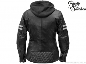 Women's Motorcycle Jacket with Hood Rusty Stitches Joyce Black-White (black-white) - Rusty Stitches