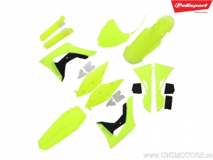 Yellow fluorescent/black plastic set - Honda CRF 250 R / CRF 450 R ('19) - Polisport