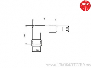 Zündkerzenstecker LB-E ohne Phenolharz-Widerstand schwarze Farbe - NGK