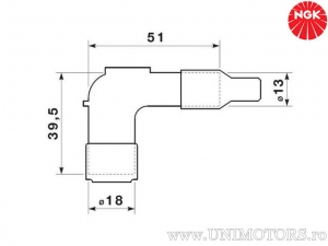 Zündkerzenstecker LB01FP mit 1 Kohm Widerstand aus schwarzem Phenolharz - NGK