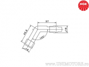 Zündkerzenstecker VB05F-R mit 5 Kohm Widerstand aus rotem Phenolharz - NGK