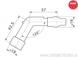 Zündkerzenstecker VD10F mit 10 Kohm Widerstand aus schwarzem Phenolharz - NGK