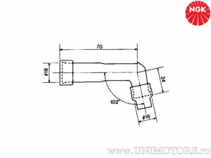 Zündkerzenstecker XD01F mit 1 Kohm Widerstand aus schwarzem Phenolharz - NGK