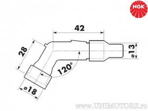 Zündkerzenstecker YD01F mit 1 Kohm Phenolharz-Widerstand in schwarzer Farbe - NGK