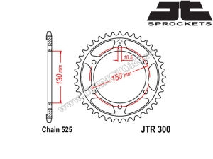 Zestaw łańcucha Yamaha TRX 850 ('96-'00) - (DID / JT)