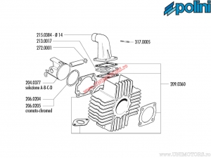 Zylinderdichtungssatz (Durchmesser 43,5mm) - Puch Maxi - Polini