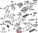 Αρχικό πλαϊνό πάτωμα καλύμματος - κόκκινο - Peugeot Jet Force 50-125cc - Peugeot